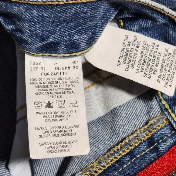 Vintage Tommy Hilfiger Tommy Jeans 31x30 Straight Leg Denim Blue USA Fabric Y2K - Picture 7 of 16